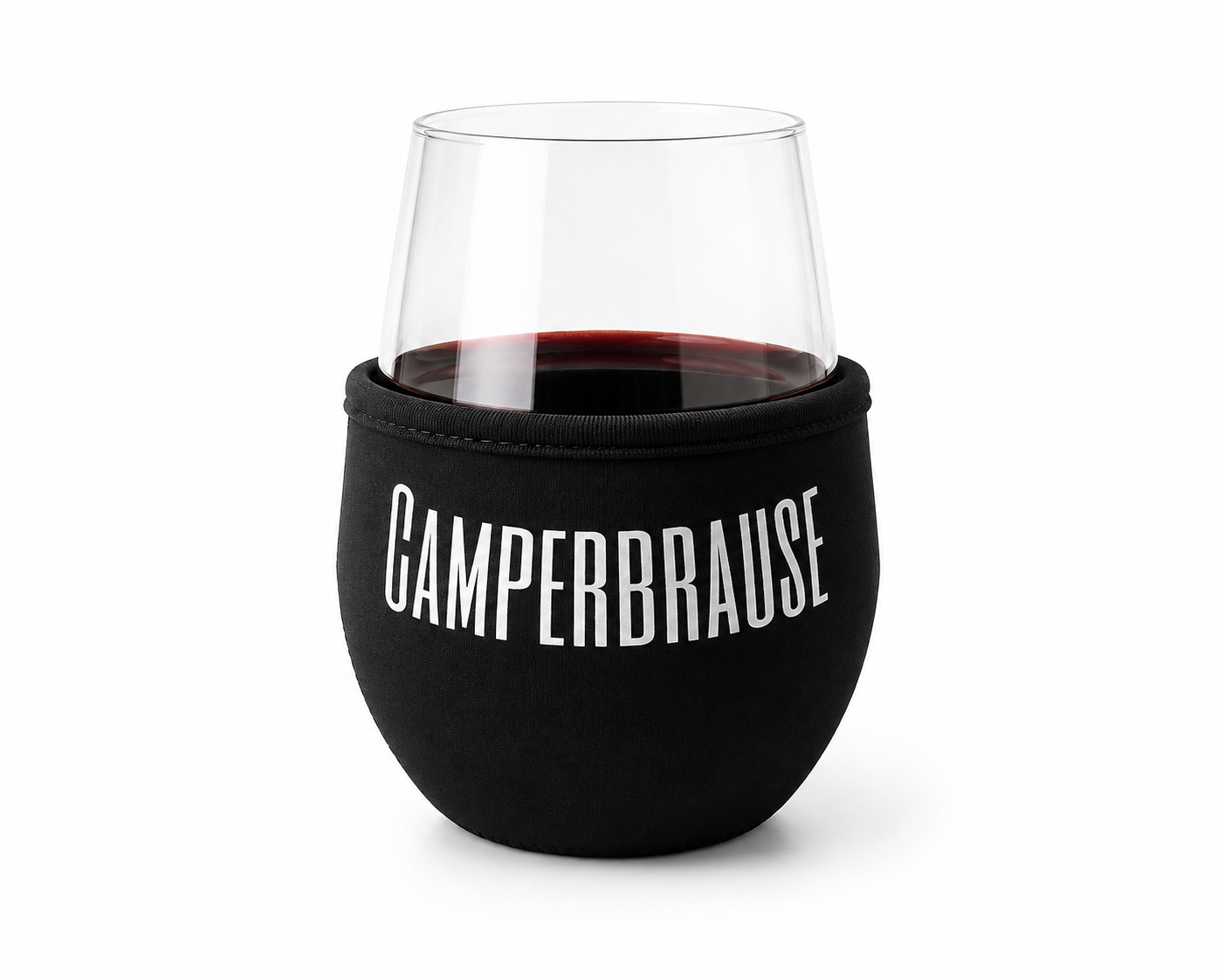 Glas mit Neopren-Sleeve Schwarz
