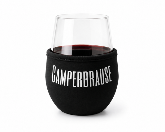 Glas mit Neopren-Sleeve Schwarz