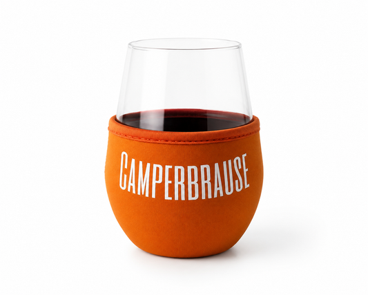 Glas mit Neopren-Sleeve Orange